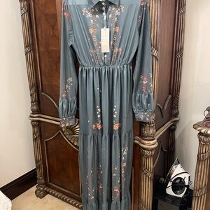 Floral Long Sleeve Maxi Dress